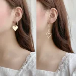 Asymmetrical Heart Stud Earrings1