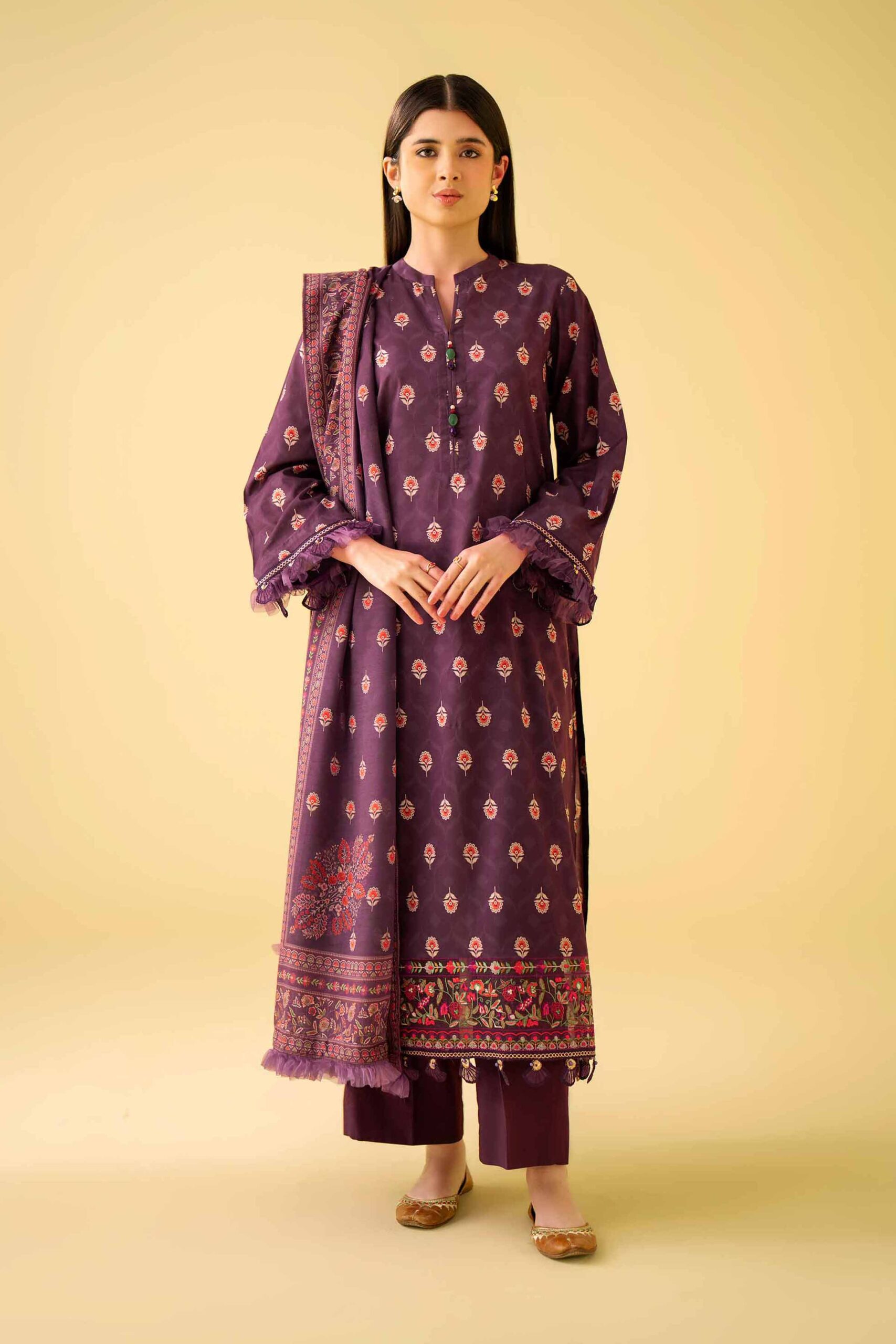 2 Piece - Printed Embroidered Suit - 424015751