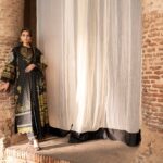 3 Piece - Gold Paste Printed Embroidered Suit - 424018923