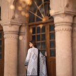 3 Piece - Silver Paste Printed Embroidered Suit - 424018964
