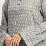 Unstitched Grey Printed Lawn 3 Piece1