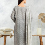 Unstitched Grey Printed Lawn 3 Piece4