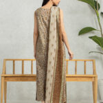 Unstitched Light Brown Printed Lawn 3 Piece3